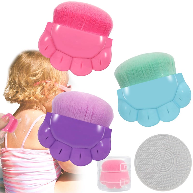 RGQSUN 3 Pack Kids Sunscreen Applicator,Sunblock Buddy Brush with Protective Case,Sun Lotion Applicator Sun Cream Brush Set with Cleaning Pad - Image 1